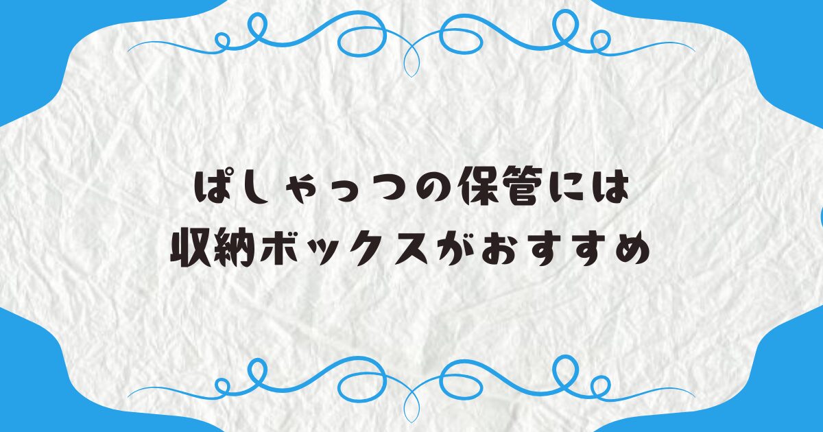 ぱしゃっつの保管には収納ボックスがおすすめ